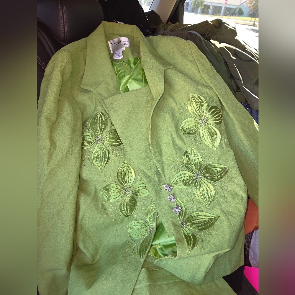 Francesca's Collections Green Skirt Set
